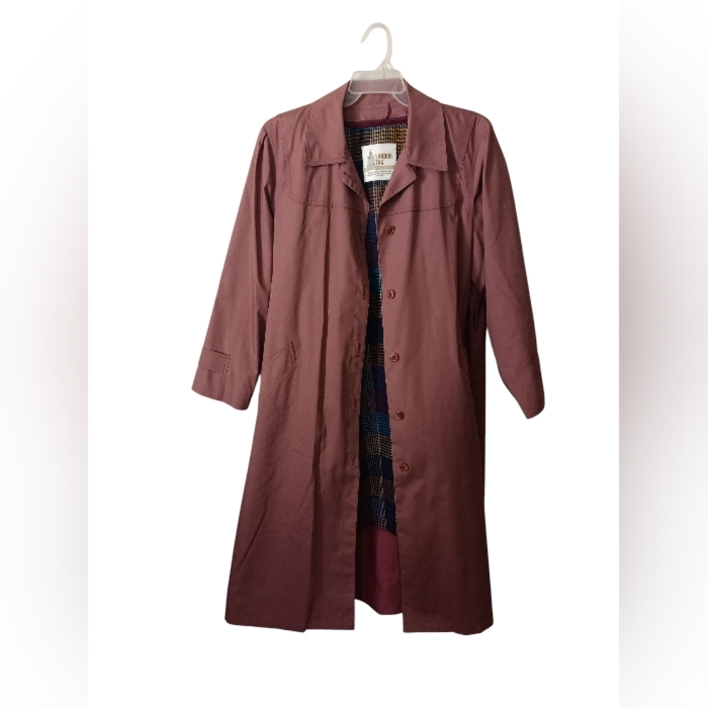 London Fog Woman's Mauve Trench Coat Size 14